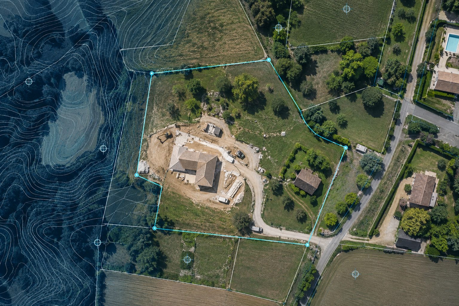 Illustration d’un relevé topographique aérien 2D